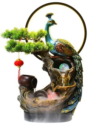 Garten Wasserdekoration, Pfauen-Zirkulationswasser-Büro-Wohnzimmer-Innenhof-Dekoration, Outdoor-Brunnen-Dekoration Dekoration