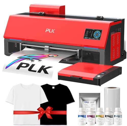 PLK A3 DTF DRUCKER mit Ofenpaket, XP600 Druckkopf | Doppelte Geschwindigkeit,4,5-Zoll-Touchscreen, automatische Reinigung, duales Weißtintensystem,Folienschneider,Textildrucker
