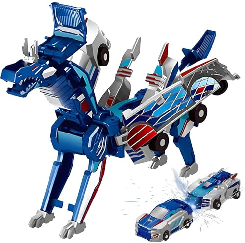 HQAYHSZD Dinosaur Transformierendes Autospielzeug, Magnetische Autos Verwandeln Sich In Dinosaurier,Spaß - Kollisionsverformung Auto Spielzeug Für Jungen & Mädchen|Party-Favorit Geschenk Für