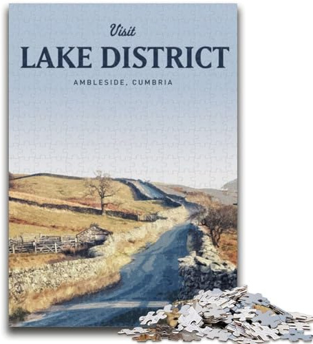 Visit Lake District 1000 Pieces Jigsaw Puzzle for Adults& Teens, for 14+ Train Your Brain And Your Hands Christmas Game Gifts 1000pcs (26x38cm)