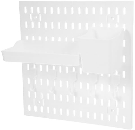 MOTHNUR Wandlochwandhalterung Mit Haken Multifunktionales Lochwand Organizer Panel in Weiß Für Garage Werkstatt Küche Und Eingangsbereich