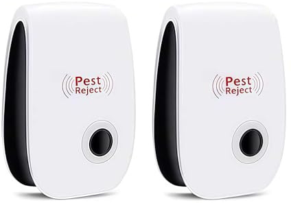 BugShield | Ultraschall Gegen Milben, Flöhe, Bettwanzen & Mücke – giftfreier Milben Stecker mit modernem Design Diskret für Wohnräume oder Schlafzimmer (Weiß*2 Stück)