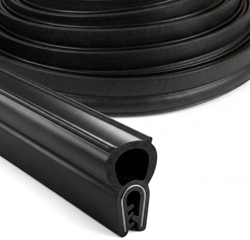 DTLLCZP Joint de porte universel de voiture - 3 m - Profil d'étanchéité en caoutchouc EPDM - Noir - Sans colle - Protection des bords avec joint supérieur - Pour voitures, caravanes, camions, bateaux