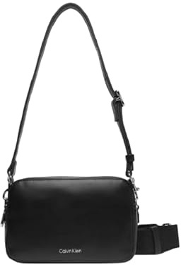 Calvin Klein Damen Umhängetasche Webbing Double Strap mit Schultergurt, White Alyssum, Einheitsgröße