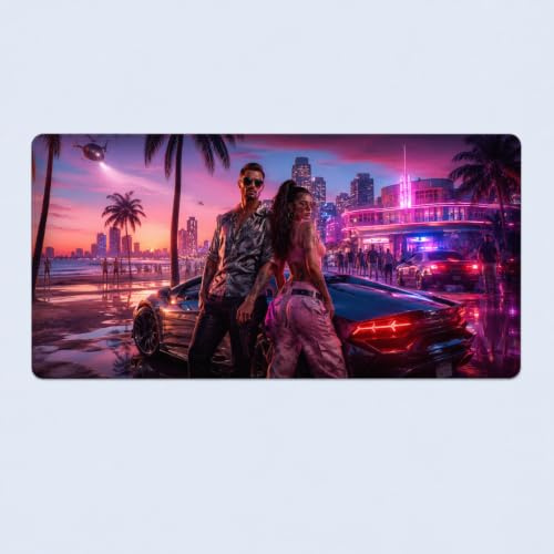 Prof. Mausunterlage für E-Sport, Pro-Gamer, Streamer. Speed & Control | Inspiriert von GTA, 100x50 cm, Hyperclick
