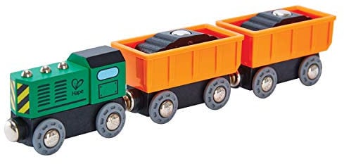 Hape Eisenbahn Diesel-Frachtzug aus Holz, ab 3 Jahren, Green, Orange