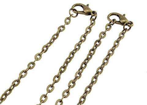 Vintageparts 2 fertige Kurze Gliederketten in antik bronzefarben, 45 cm, DIY-Schmuck