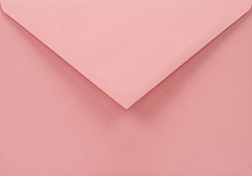 Netuno 25 enveloppes roses recyclées C6 114x162 mm 110g Woodstock Rosa rabat pointu enveloppes éco vintage eveloppes colorées pour mariage anniversaires Noël invitations cartes de voeux