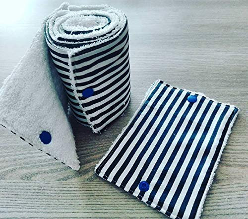 papier toilette lavable, zéro déchet, en coton et éponge, création fait main