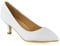 Womens Low Kitten Heel Pumps Ladies Pointed Toe Courts Work Office Evening Shoes Size 3-8 White Synthetic Leather