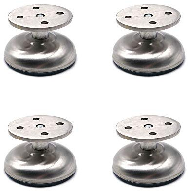 Lot de 4 pieds de meubles réglables Nuzamas, 3.8 cm de long, très épais, fabriqués en acier inoxydable, pieds de support de meuble de canapé, pieds de support d'armoire de salle de bain