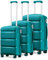 Kono Luggage Sets 3 Piece Hard Shell Travel Trolley 4 Spinner Wheels Lightweight Polypropylene Suitcase with TSA Lock (Turquoise,55cm/65cm/76cm)