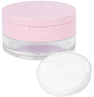 SOLUSTRE Puderdose Leer mit Puderquaste Spiegel Nachfüllbar Puderdose Kosmetikdose mit Puderschwamm Make Up Reisebehälter Gesicht Körper Puder Dose Hause Reise