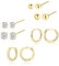 Gold Ohrringe Set für Damen - 6 Paare Hypoallergen Sterling Silber 925 Knorpel Creolen Klein Zirkon Ohrstecker Piercing für Mehrere Ohrlöcher