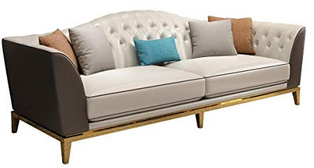 jvmoebel Dreisitzer Couch Polster Leder Sofa Sitz 3er (ohne 2+1) Chesterfield Metall Neu