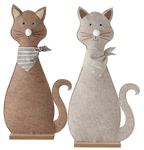 Katze Deko Figur Filz H 40 cm beige oder braun Stückpreis
