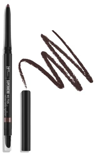 IT Cosmetics Superhero No-Tug Retractable Eyeliner, Brown - All-Day Wear, Waterproof Formula Won’t Smudge - With Avocado Oil, Chamomile Extract, Vitamin E & Carnauba Wax - 0.008 oz