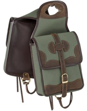 Tough 1 Canvas and Leather Horn Bag Sage