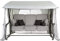PATIO Hollywoodschaukel 4 Sitzer mit Liegefunktion 179 cm Venezia Lux Sitzpolster grau weiß Sonnendach Moskitonetz Seitentische Dekokissen