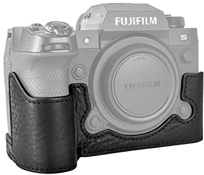 Fuji XH2S/XH2 Tasche, MUZIRI KINOKOO Echtleder-Schutzhülle kompatibel mit Fujifilm XH2S/X-H2S/XH2 SLR-Kamera – Schwarze Kameratasche