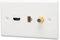 ASHATA HDMI-Ethernet-Wandplatte, HDMI-RJ45-Ethernet-CAT6-TV-F-Kopf-Keystone-Buchse auf Buchse für HDTV-Projektoren, Computer, Videoplayer