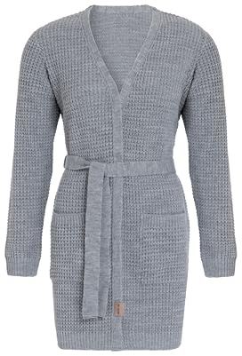 KNIT FACTORY - Robin Strickjacke | Damen Strickjacken mit Taschen - Cardigan mit Wolle - Grobstrickjacke - Oberschenkelhöhe - Hochwertige QualitÃ¤t