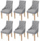 ZEYUAN Esszimmerstühle 6 STK Esszimmer Stühle, Essstühle, Dining Chairs, Armlehnstuhl, Schlafzimmerstuhl, Küchenstuhl, Küchensessel, Hellgrau Stoff