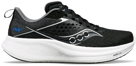 Saucony Men's Ride 17 Sneaker, Schwarz/Weiß, 45 EU
