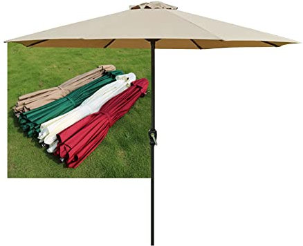 whalebee Sonnenschirm 2.7m Rund Balkonschirm Aus Polyester, Outdoor Gartenschirm Wasserabweisend UV-Schutz, Sonnenschutz Marktschirm Mit Handkurbel, Faltbarer Tragbar, Für Camping Reise Strand
