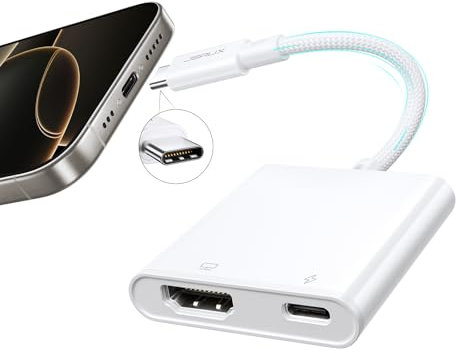 JSAUX USB C auf HDMI Digital AV Adapter,4K HDMI und 100W PD-Ladung, Sync HDTV/Monitor Kompatibel mit iPhone 16 Pro/16 Pro Max/16/16 Plus/15 Pro Max/15 Pro,MacBook,iPad,Dell,Surface,Steam Deck