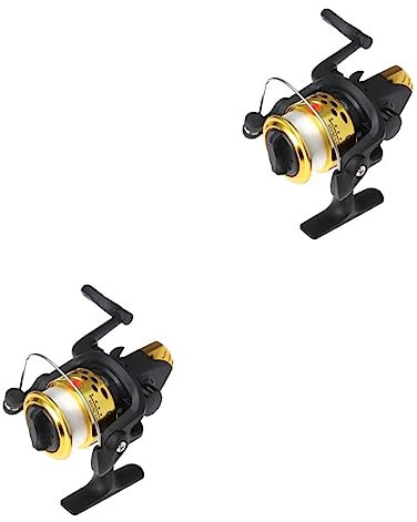 CLISPEED Metallspule 2 Stück 200 Metallrolle Angelrolle Kleine Angelrolle Mit Schnur Meer Pol Spirale Goldene Angelrolle Baitcastrolle
