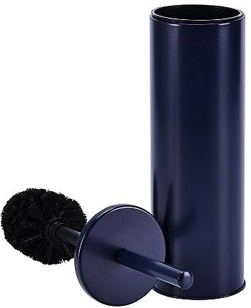 Deep & Sturdy Toilet Bowl Brush with Holder - Durable Scrubbing - Toilet Cleaners - Household Essentials - Silicone Brush - Bathroom Cleaner - Cleaning Supplies - Household Supplies, Matte Navy
