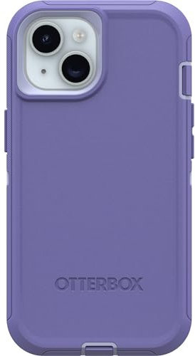 OtterBox iPhone 15, iPhone 14, and iPhone 13 Defender Series Case - MOUNTAIN MAJESTY (Purple), screenless, rugged & durable, with port protection, includes holster clip kickstand