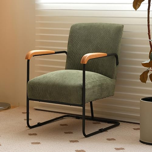 HSPLXYT Mid Century Accent Chair, Ultra Soft Living Room Comfy Saucer Chair with Metal Legs, Modern Armchair Upholstered Comfy Seating for Bedroom Reception Area Reading Room