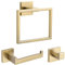 TURS 3 Pieces Towel Ring Contemporary Style Stainless Steel 304 Toilet Paper Holder Towel Bar Robe Hook Wall Mount, Brushed Gold Towel Ring