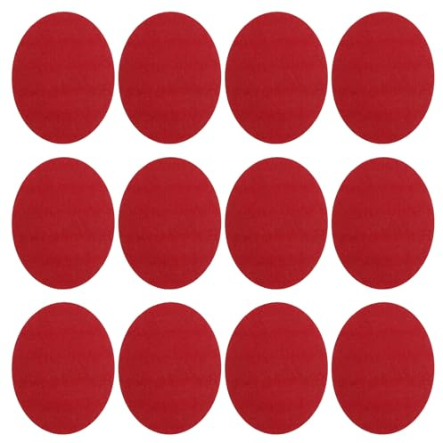 PATIKIL Parches Termoadhesivos Kit de 12 Parches de Terciopelo para Coderas y Rodilleras Reparación y Decoración de Ropa Pantalones Camisas Chaquetas Rojo
