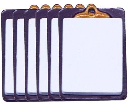 Vaguelly 6 Stück Puppenhaus Schreibblock Papier Klemmbrett Modell Miniatur Schreibtafel Spielzeug Lustige Requisite Mini Schreibtafel Mini Hausbedarf Mini Schreibtafel