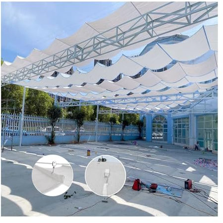 Voile d'ombrage rétractable,Toile d'ombrage rétractable de Rechange pour Cadre de pergola à Enfiler sur câble métallique,pour terrasse, Cour, Porche,avec Kit De Montage (Size : W1.1*L3m/W3.60*L9.84f