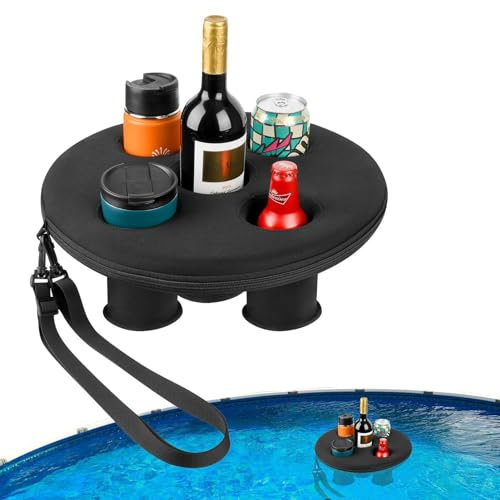 Hot Tub Drink Holder, Floating Drink Holder, Hot Tub Drink Tray With 5 Holes, Floating Spa Hot Tub Drink Tray For Pool Beach, Outdoor Patio Hot Tub Accessories And Supplies