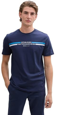 Tom Tailor T-Shirt mit Logo-Print, Hazy Coral Rose, S