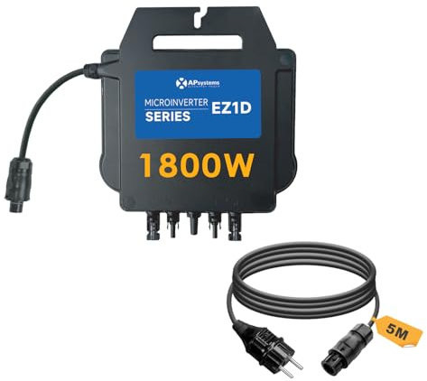 APsystems EZ1 Micro onduleur, Plug & Play, idéal pour Centrale électrique de Balcon (EZ1D 1800W avec 5m câble)