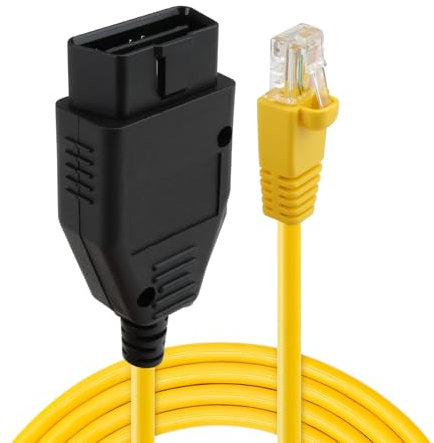 OBD zu Ethernet Kabel für BMW 1,8 m ENET OBD2 Schnittstelle RJ45 Kabel, Codierung F-Serie Programmiermodule Verstecken Diagnose ENET Datenleitung E-sys Icom für OBDII Connector Wire Adapter Werkzeuge,