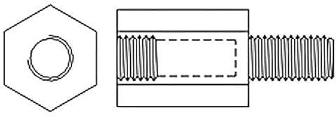 10X 213X05OF Distanzmuffe mit Gewinde 5mm Innengew: M3 Außengew: M3 Messing DREM