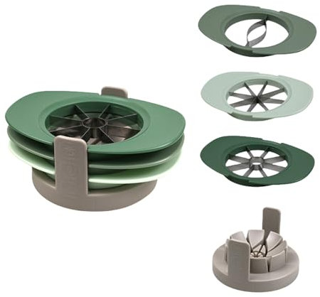4 in 1 Fruchtschneider, Mango Apfel Tomaten Entkerner und Schneider, Multifunktionales Küchenwerkzeug für Obst- und Gemüse (Green)