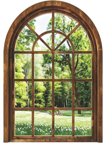 Abbdbd 3d Forest Wall Stickers Removable Window Scenery View Window Decals Peel and Stick Landscape Wall Stickers