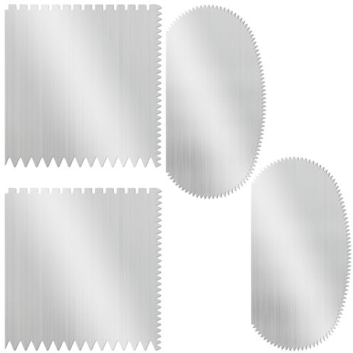 Raschietto in Acciaio Inox Utensili per Ceramica 4 Pezzi Raschietti per Argilla Raschietto Seghettato Kit di Coltelli per Modellare Argilla con Costole per ScolpireArtista Della Texture