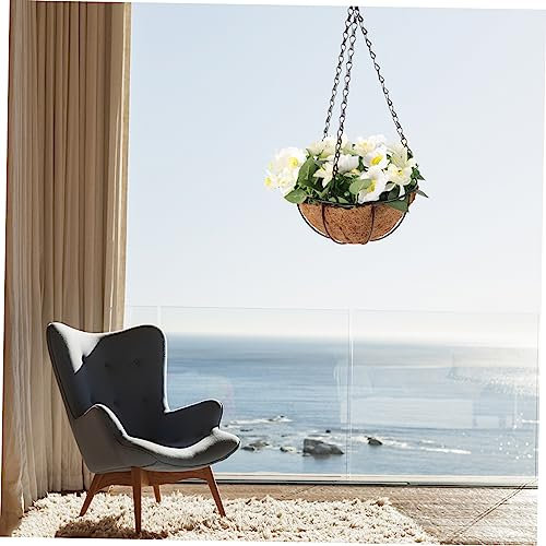 GARVALON Hängender Blumentopf Mit Künstlichen Blumen Garten Dekoration Pflanztopf Aus Kunststoff Für Outdoor Und Indoor Nutzung