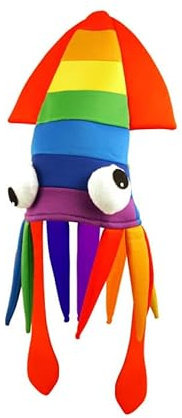 labreeze Rainbow Squid Hat – Colorful Plush Octopus Tentacle Hat for Adults – Fun and Creative Costume Accessory for Parties, Halloween, and Cosplay