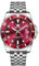 OLEVS Silberne Uhren Herren Metallarmband Mode Analog Edelstahl Herrenuhren Wasserdicht Elegnt Rot Zifferblatt Armbanduhr für Herren mit Datum Business Kleid Männer Uhr Leuchtende Geschenke