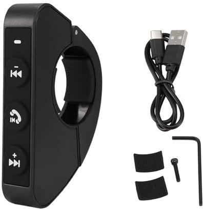 Sarngk Mando a distancia inalámbrico Bluetooth para de moto, control de manillar, botón de control remoto, conexión con teléfono móvil.